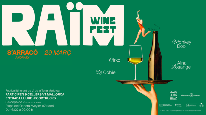 On March 29th, the charming village of s'Arracó, located in the municipality of Andratx, will become the heart of Mallorca's winemaking and musical culture with the 11th edition of the Raïm Wine Fest. This itinerant festival, which has earned a special place in the island's oenological and gastronomic calendar, promises an unforgettable experience for wine lovers, music enthusiasts, and fans of local gastronomy.