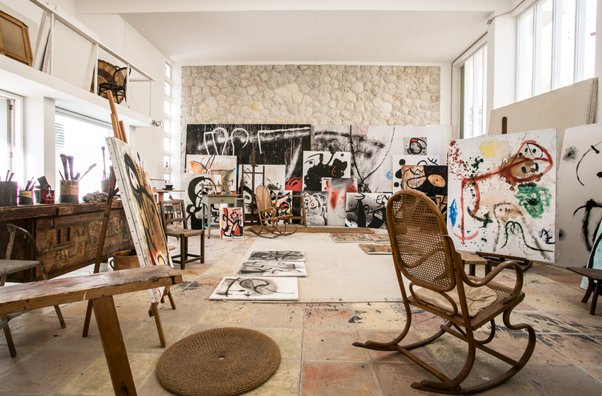 Inside Joan Miró’s studio at the Fundació Pilar i Joan Miró.
