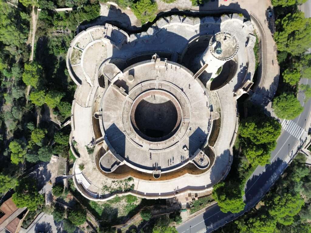 Bellver castle aerial view.
