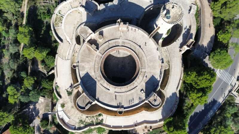 Bellver castle aerial view.