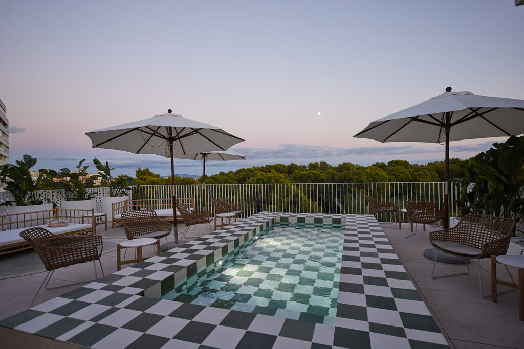 Pool area at Hotel Belle Marivent, Palma