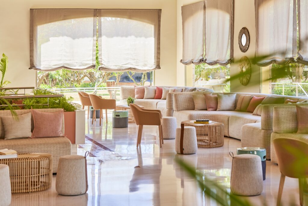 Chill out lobby area at Zafiro Mallorca Hotel.